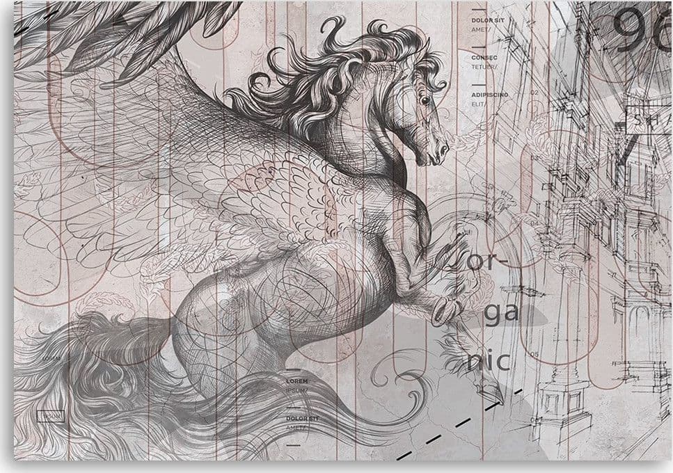Quadro su tela, Pegas Horse Abstraction in Poster e stampe Collezione Casa - Trebisacce, commercioVirtuoso.it