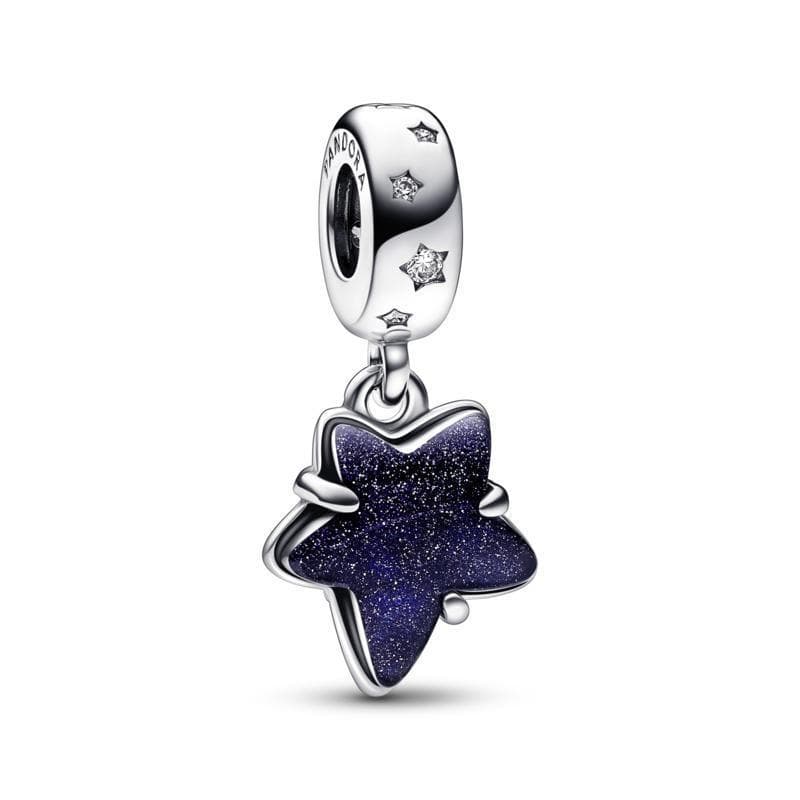 Pandora - Charm Pendente Stella Blu Vetro di Murano