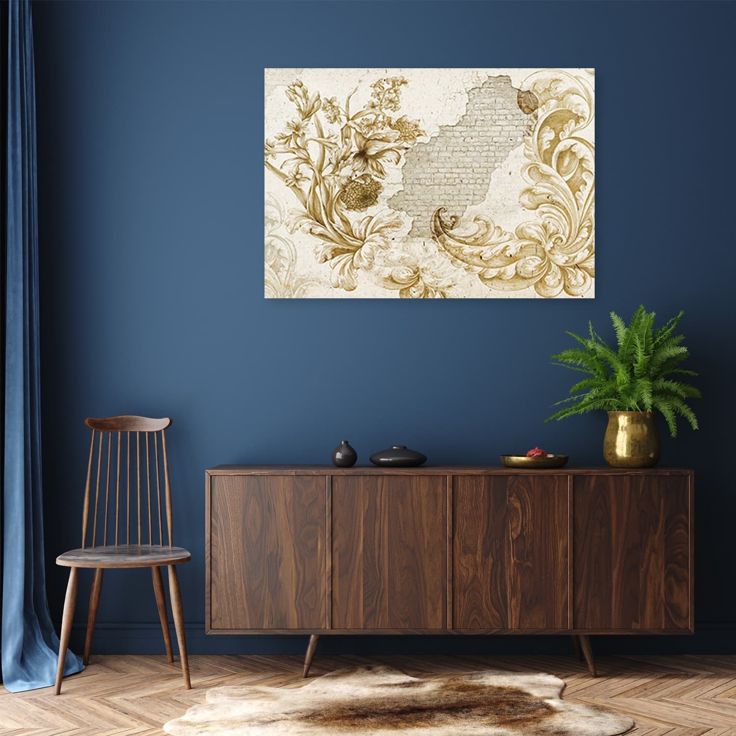 Quadro su tela, Affresco vegetale su intonaco che cade in Poster e stampe Collezione Casa - Trebisacce, commercioVirtuoso.it
