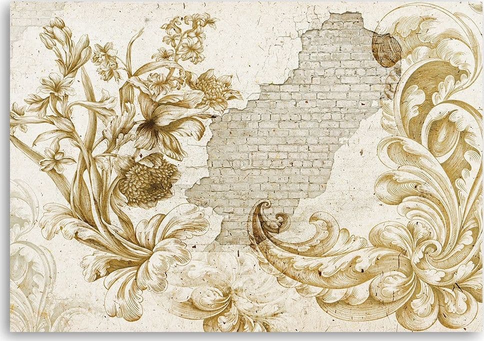 Quadro su tela, Affresco vegetale su intonaco che cade in Poster e stampe Collezione Casa - Trebisacce, commercioVirtuoso.it