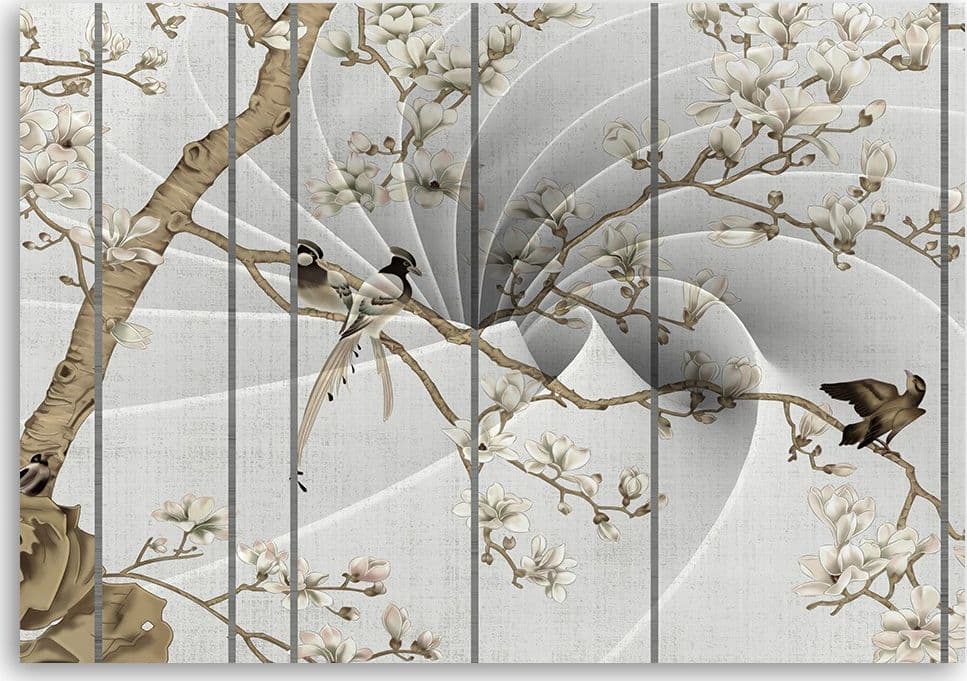 Quadro su tela, Uccelli sull'albero magnolia in Poster e stampe Collezione Casa - Trebisacce, commercioVirtuoso.it