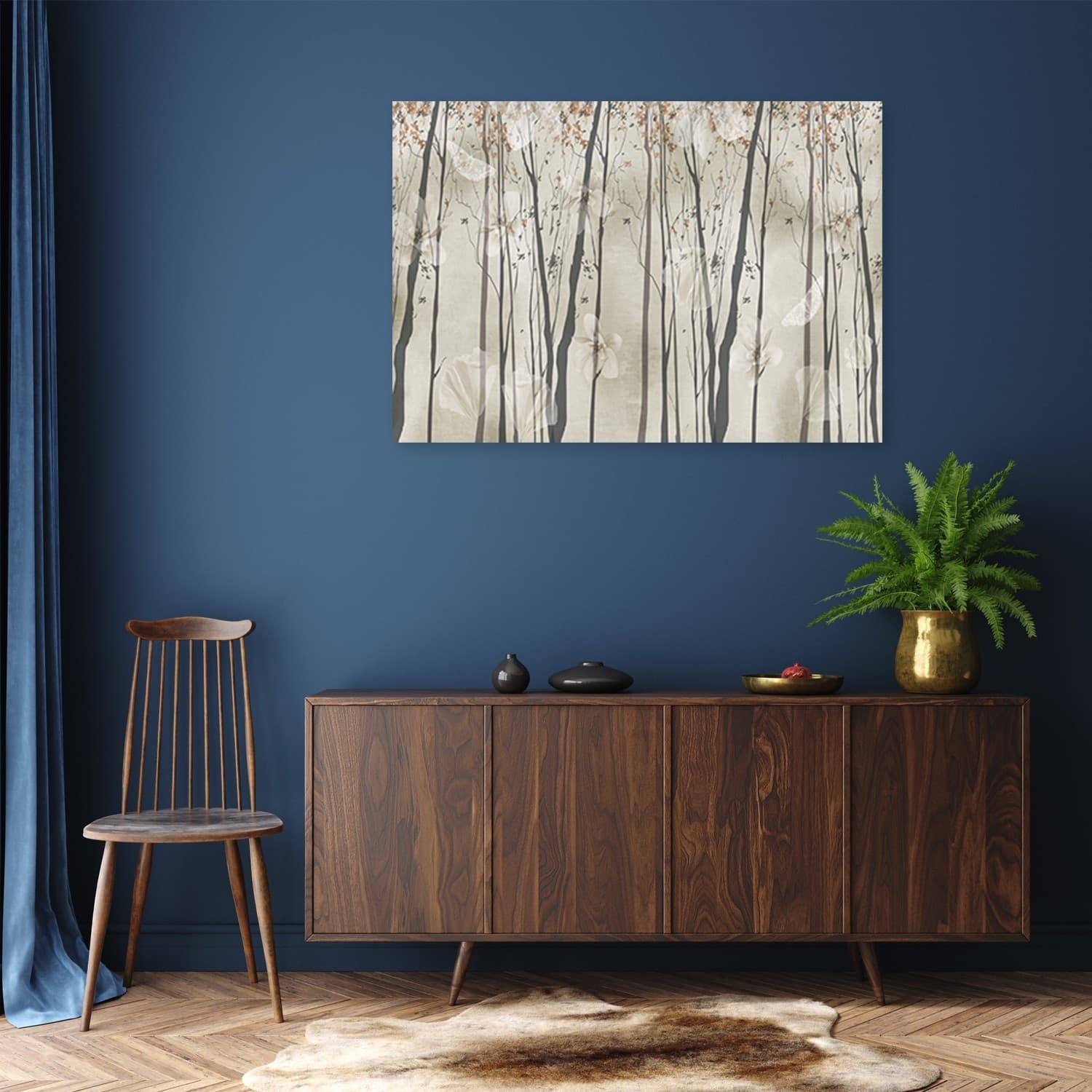 Quadro su tela, Alberi fiori e farfalle in Poster e stampe Collezione Casa - Trebisacce, commercioVirtuoso.it