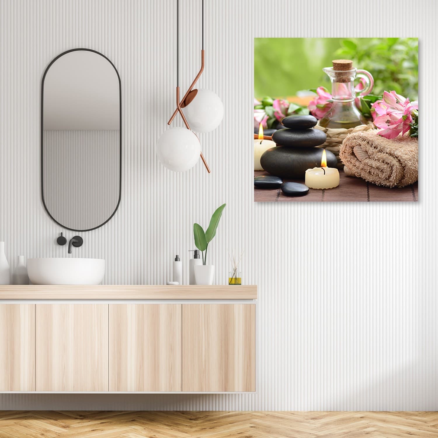 Quadro su tela, Stone di asciugamano a lume di candela in Poster e stampe Collezione Casa - Trebisacce, commercioVirtuoso.it