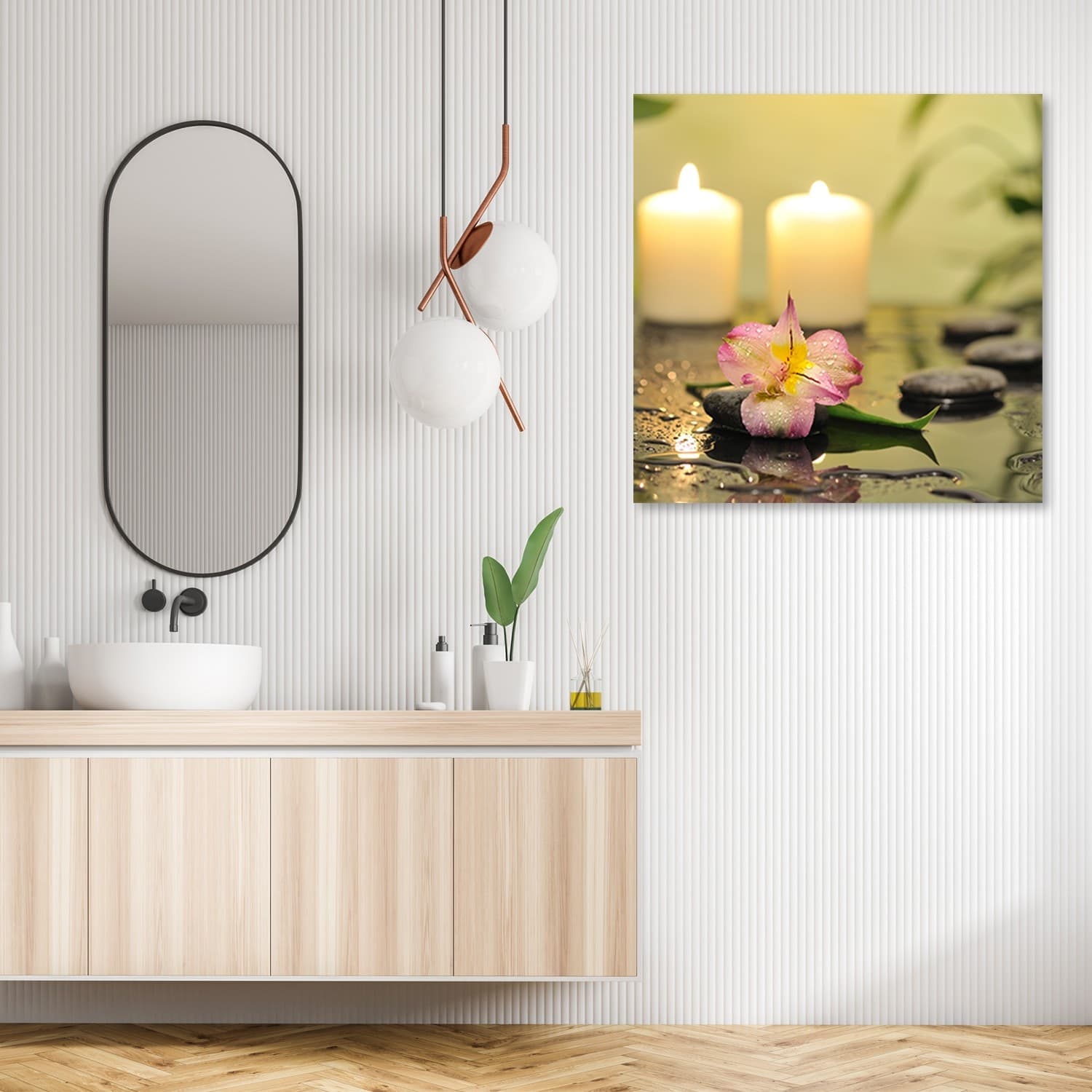 Quadro su tela, Candele e orchidee zen in Poster e stampe Collezione Casa - Trebisacce, commercioVirtuoso.it
