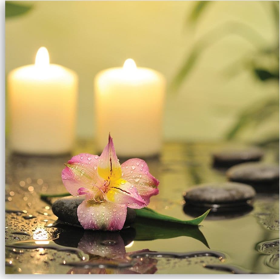 Quadro su tela, Candele e orchidee zen in Poster e stampe Collezione Casa - Trebisacce, commercioVirtuoso.it
