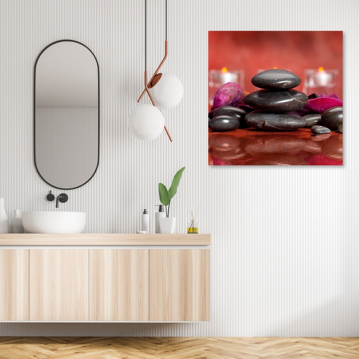 Quadro su tela, Zen pietre su uno sfondo rosso in Poster e stampe Collezione Casa - Trebisacce, commercioVirtuoso.it