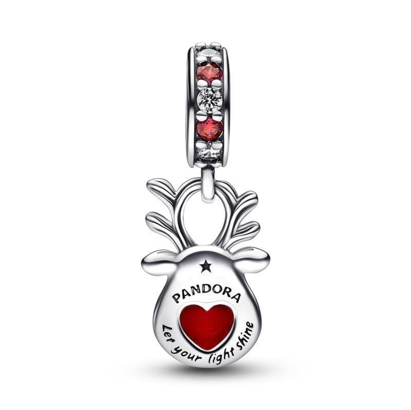 Pandora - Charm Pendente Renna Naso Rosso Vetro di Murano in Bead Charm Alba Gioielli - Casoria, commercioVirtuoso.it
