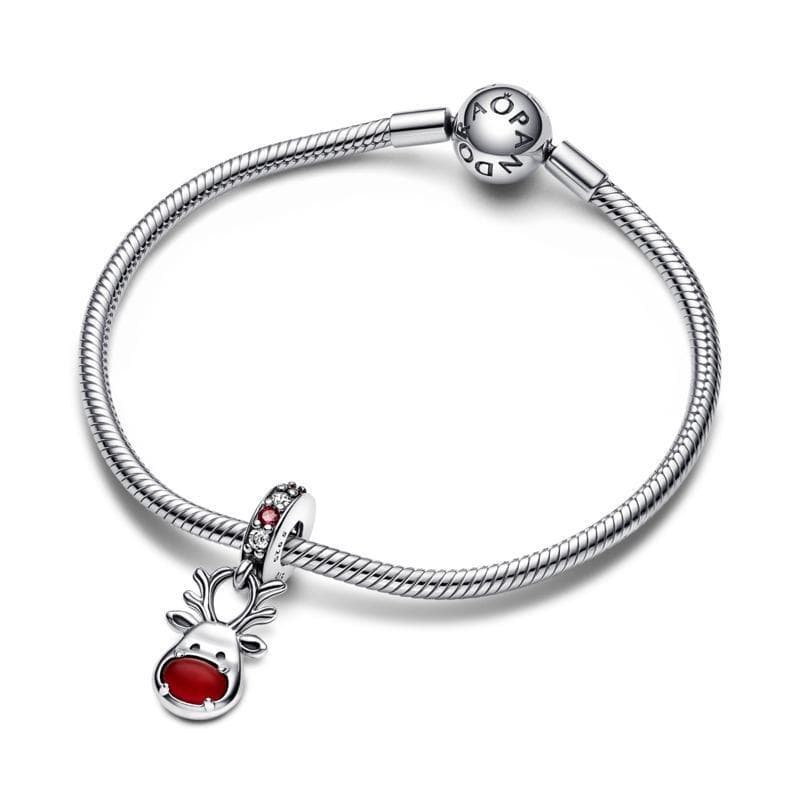 Pandora - Charm Pendente Renna Naso Rosso Vetro di Murano in Bead Charm Alba Gioielli - Casoria, commercioVirtuoso.it