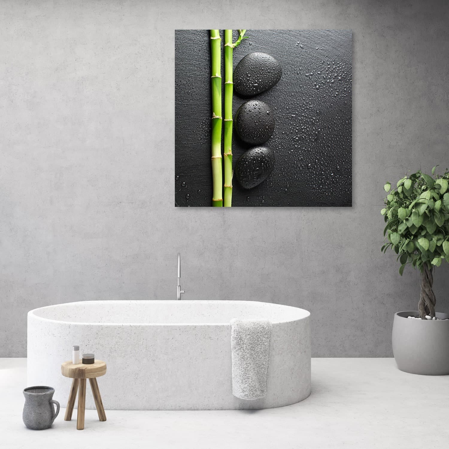 Quadro su tela, Pietre di bambù e zen in Poster e stampe Collezione Casa - Trebisacce, commercioVirtuoso.it