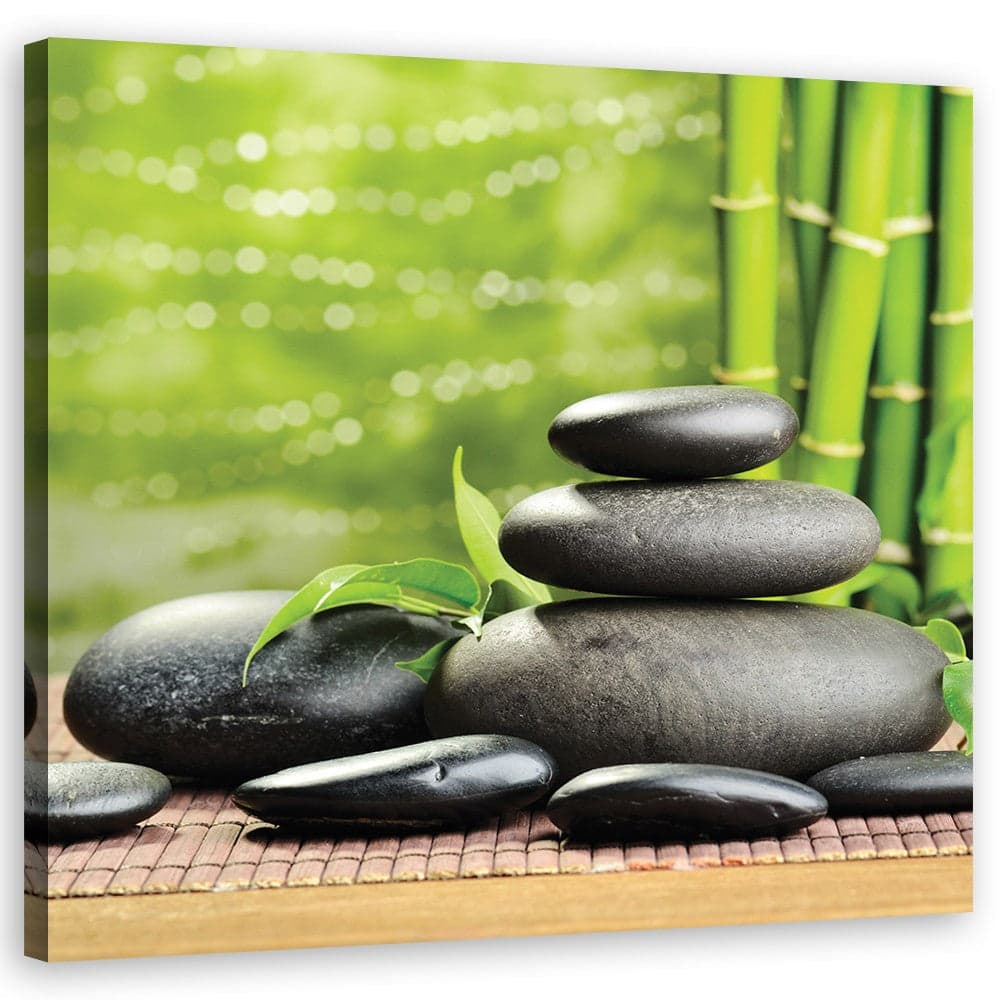 Quadro su tela, Pietre foglie zen spa in Poster e stampe Collezione Casa - Trebisacce, commercioVirtuoso.it