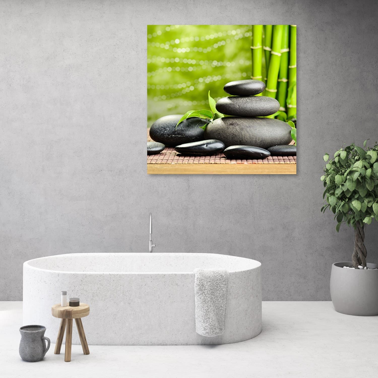 Quadro su tela, Pietre foglie zen spa in Poster e stampe Collezione Casa - Trebisacce, commercioVirtuoso.it