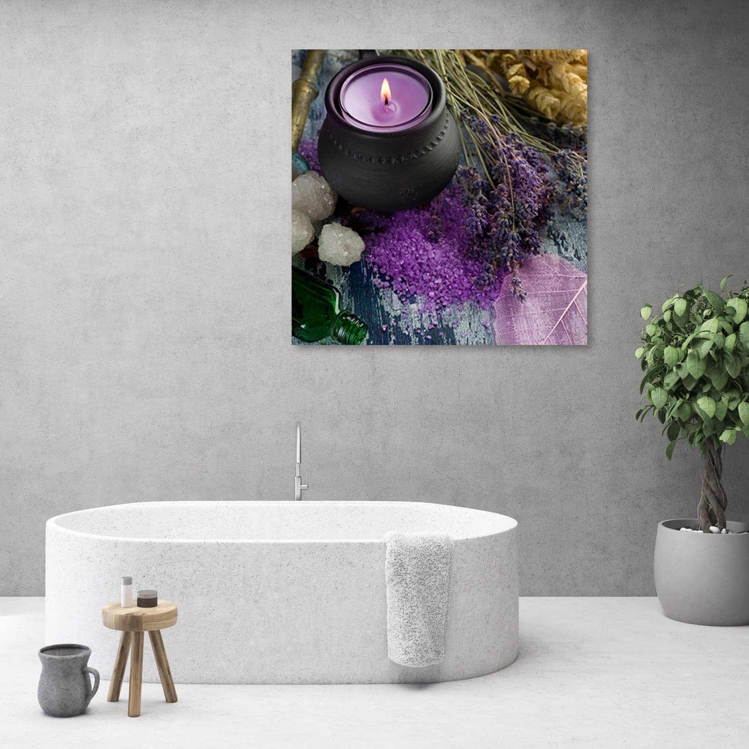 Quadro su tela, Candela Violet Zen Spa in Poster e stampe Collezione Casa - Trebisacce, commercioVirtuoso.it
