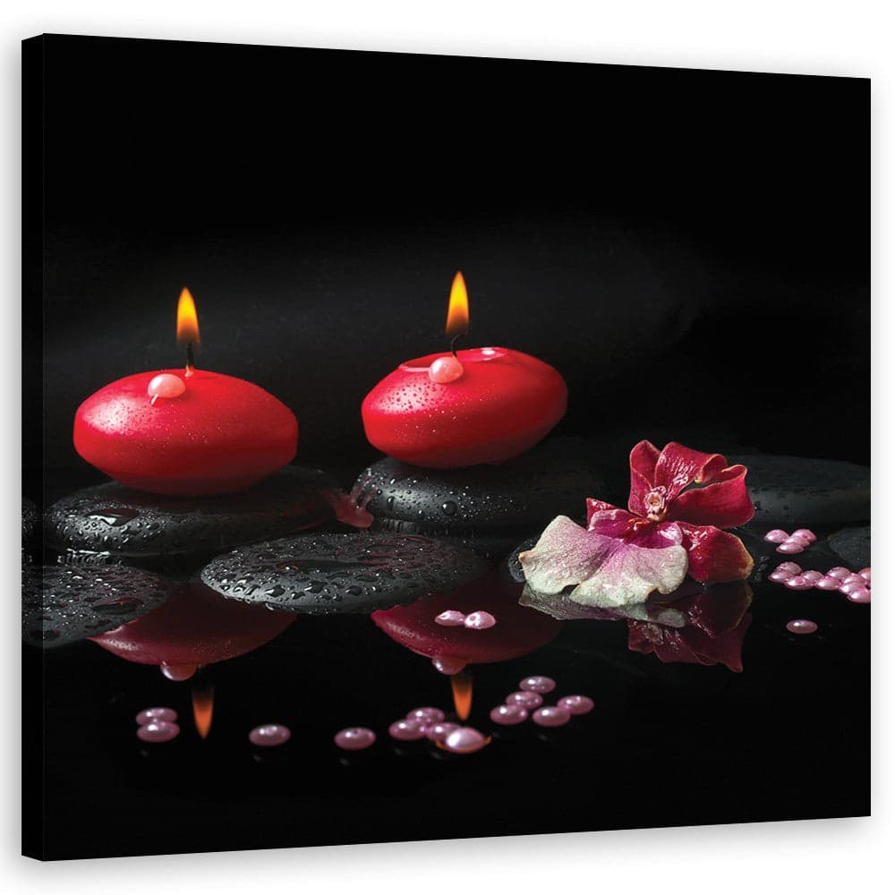 Quadro su tela, Candele rosse Zen pietre in Poster e stampe Collezione Casa - Trebisacce, commercioVirtuoso.it