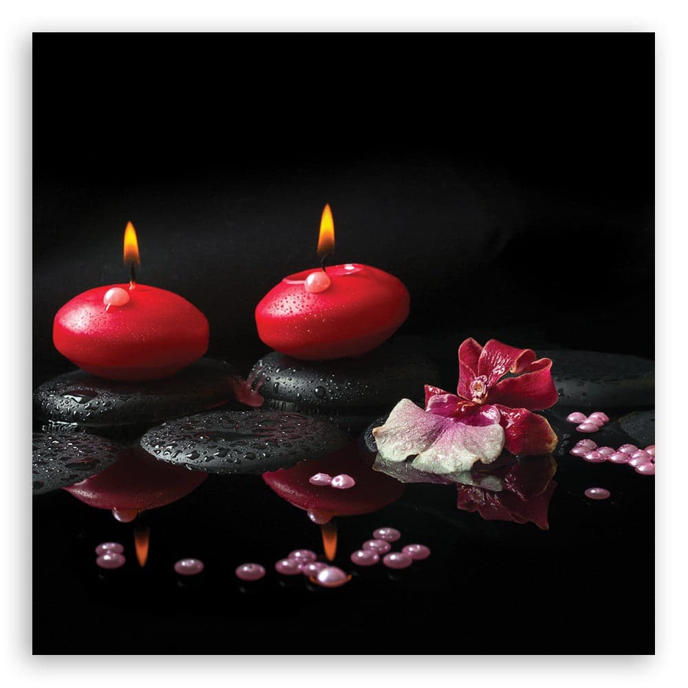 Quadro su tela, Candele rosse Zen pietre in Poster e stampe Collezione Casa - Trebisacce, commercioVirtuoso.it