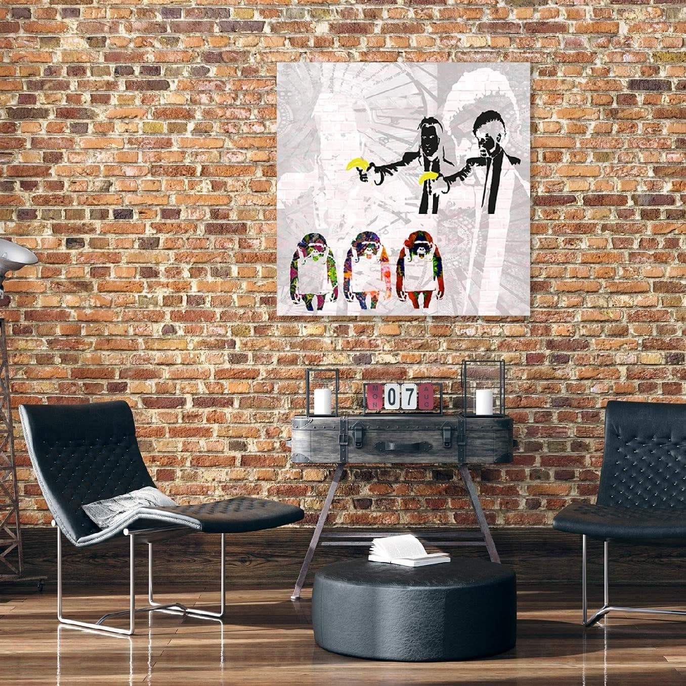 Quadro su tela, Banksy Pulp Fiction and Monkeys in Poster e stampe Collezione Casa - Trebisacce, commercioVirtuoso.it
