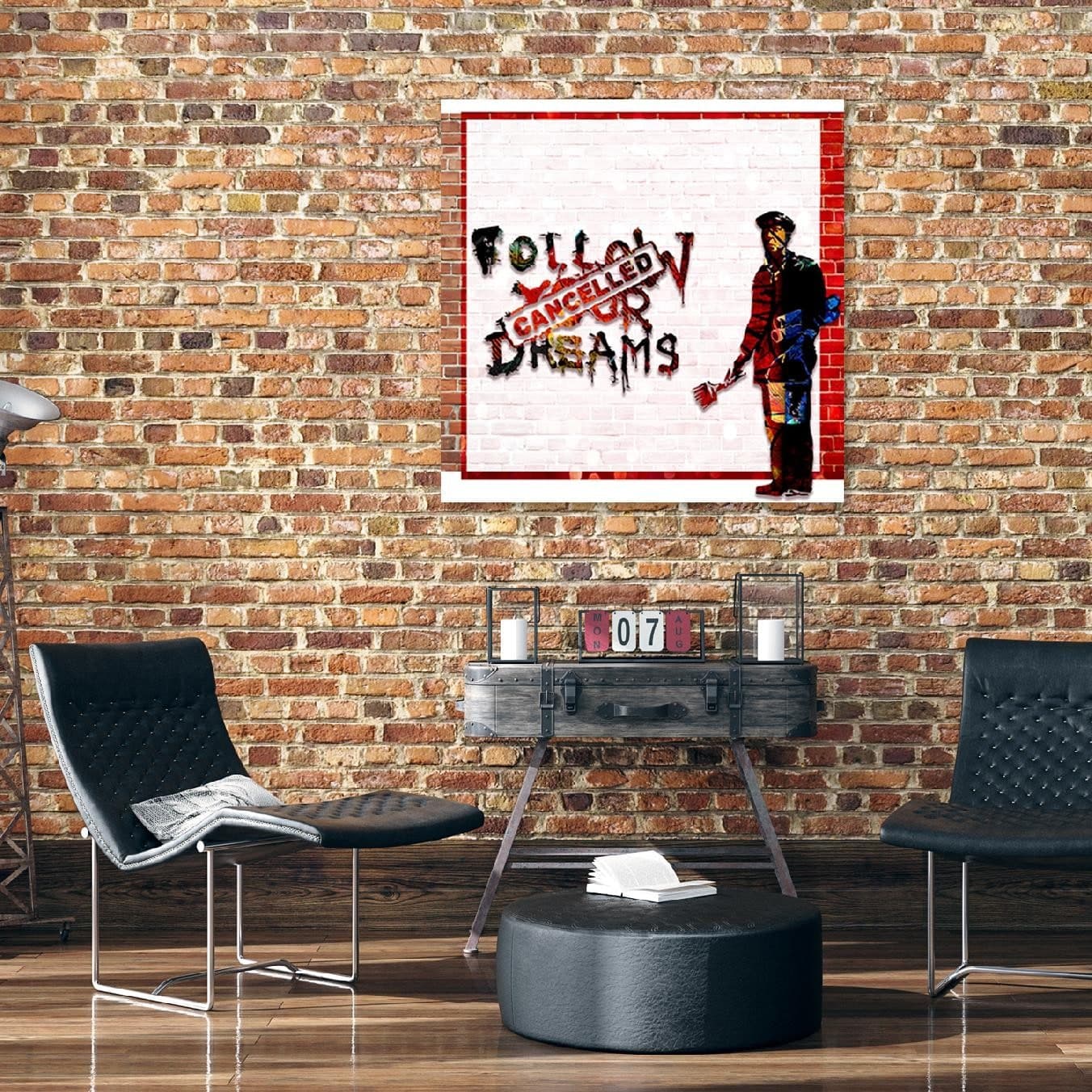 Quadro su tela, Banksy Sogni insoddisfatti di street art in Poster e stampe Collezione Casa - Trebisacce, commercioVirtuoso.it