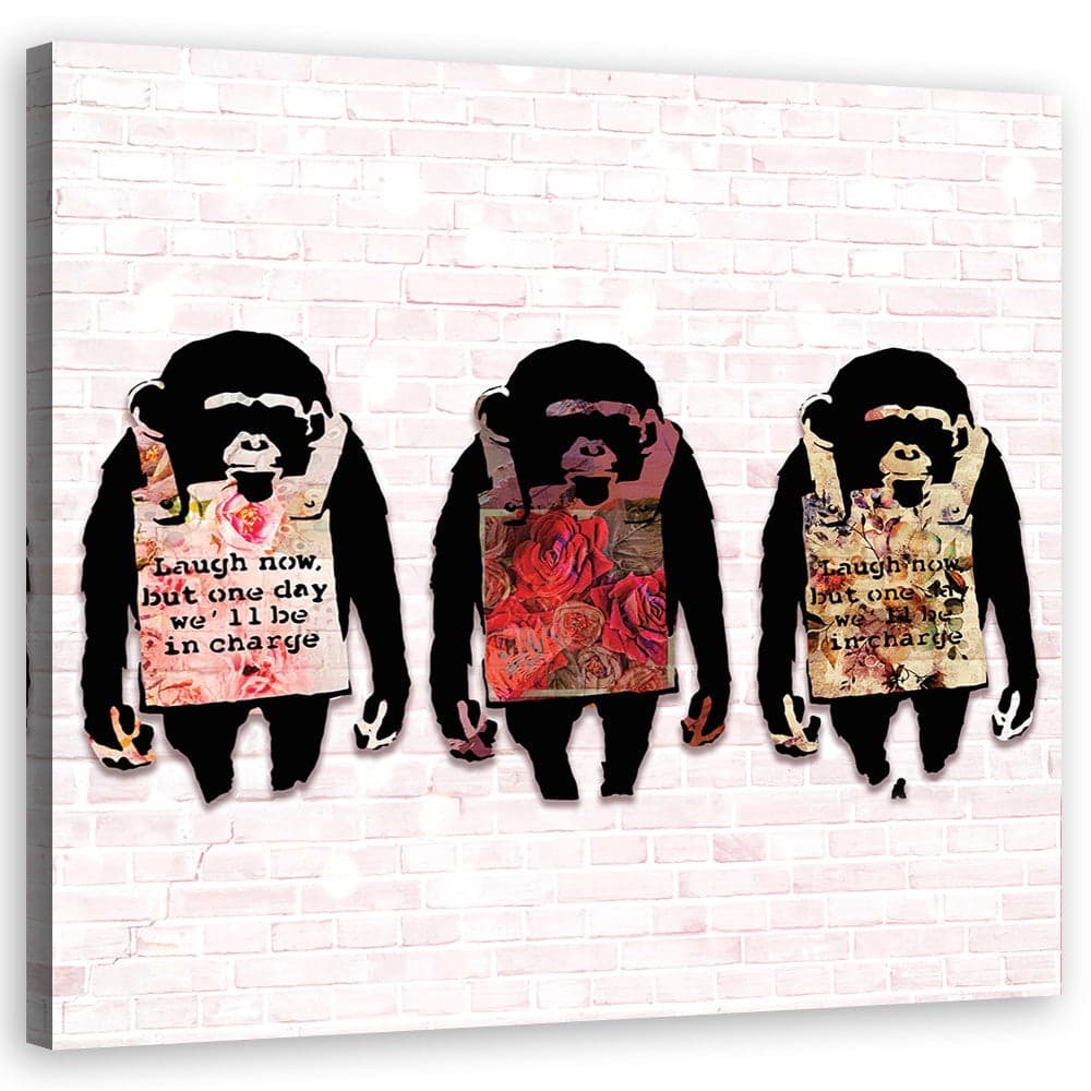 Quadro su tela, Banksy ride le scimmie in Poster e stampe Collezione Casa - Trebisacce, commercioVirtuoso.it
