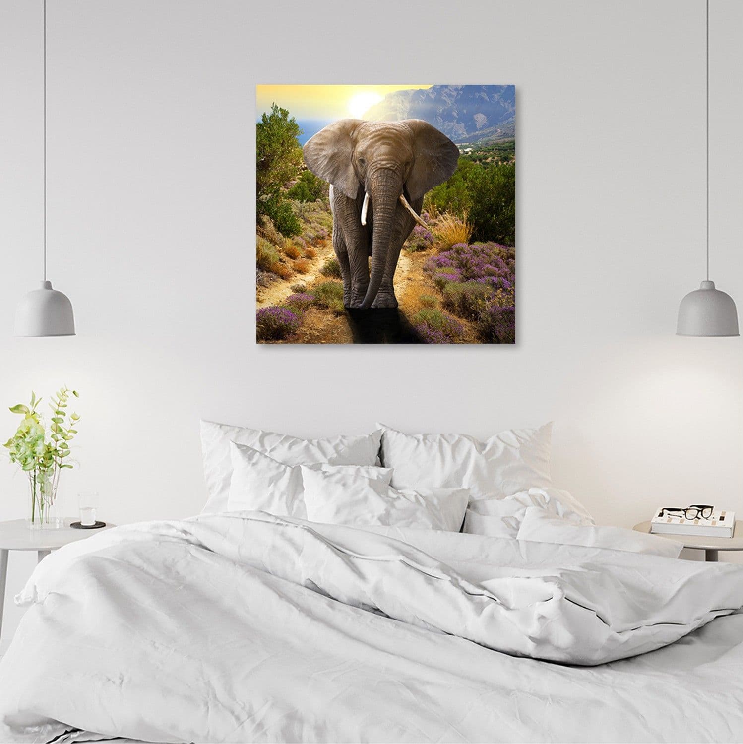 Quadro su tela, Elefante al tramonto in Poster e stampe Collezione Casa - Trebisacce, commercioVirtuoso.it
