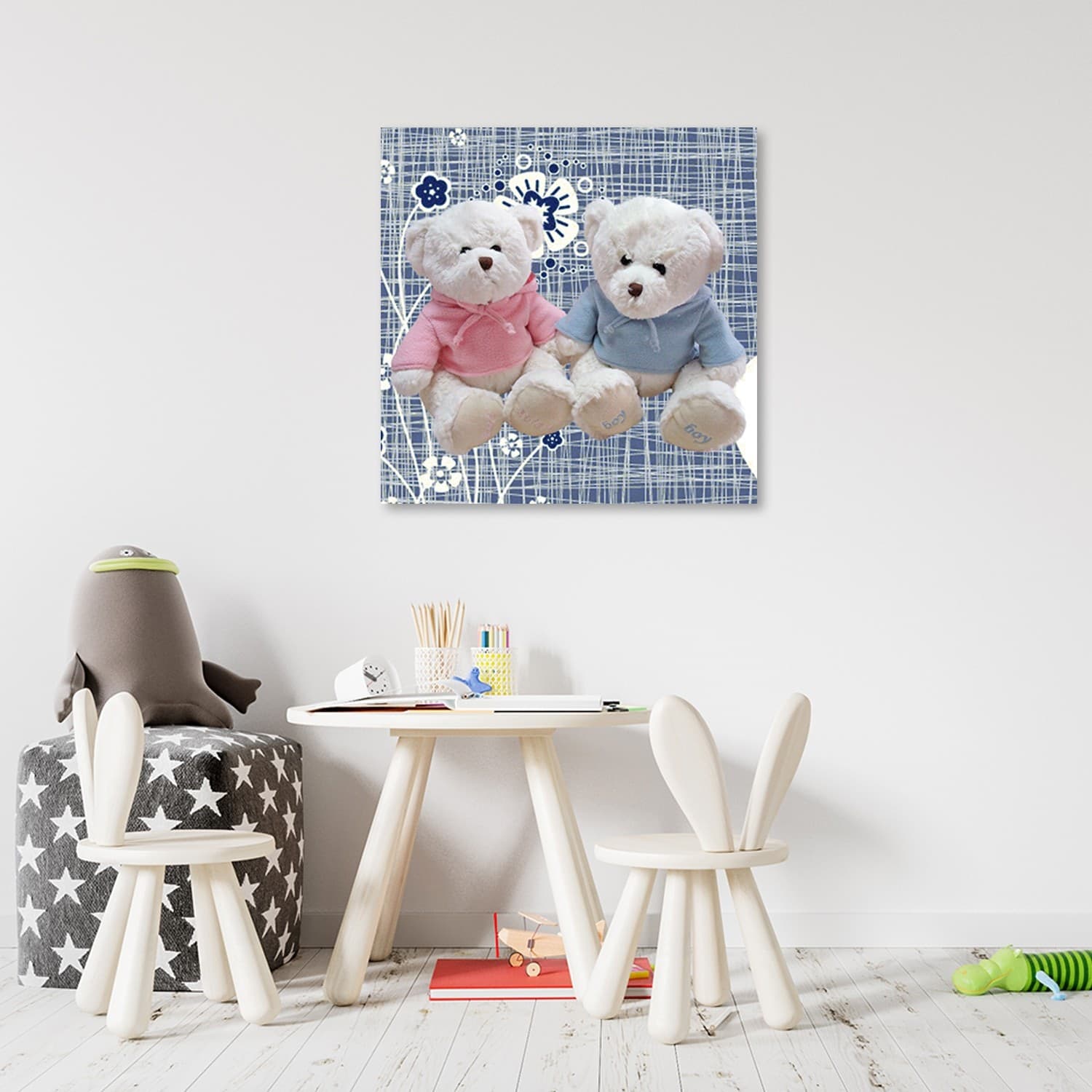 Quadro su tela, Due orsacchiotti in Poster e stampe Collezione Casa - Trebisacce, commercioVirtuoso.it