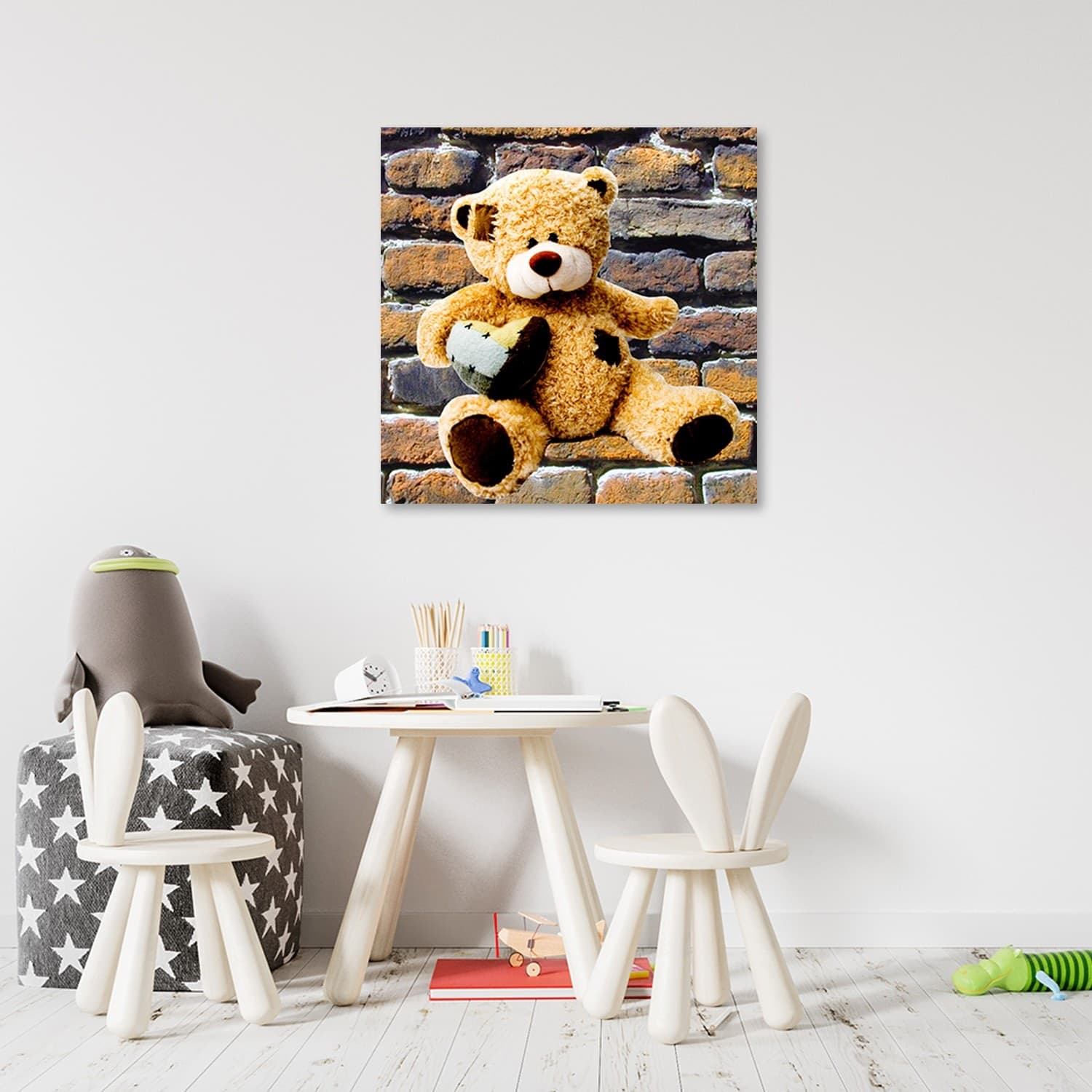Quadro su tela, Orsacchiotto con un cuore in Poster e stampe Collezione Casa - Trebisacce, commercioVirtuoso.it