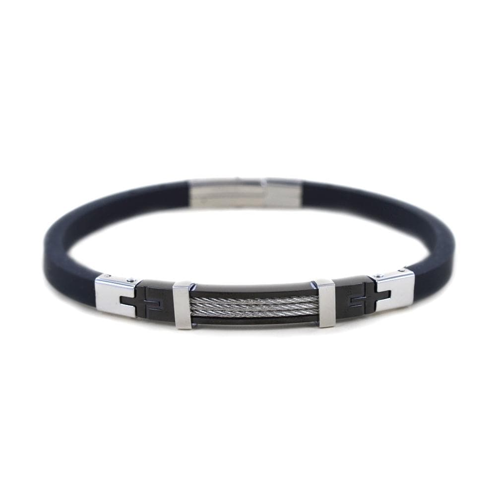 Zancan  Bracciale da uomo in acciaio e caucciu'