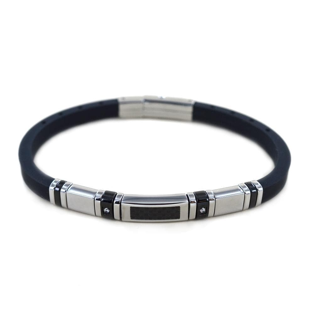 Zancan  Bracciale da uomo in acciaio e caucciu'