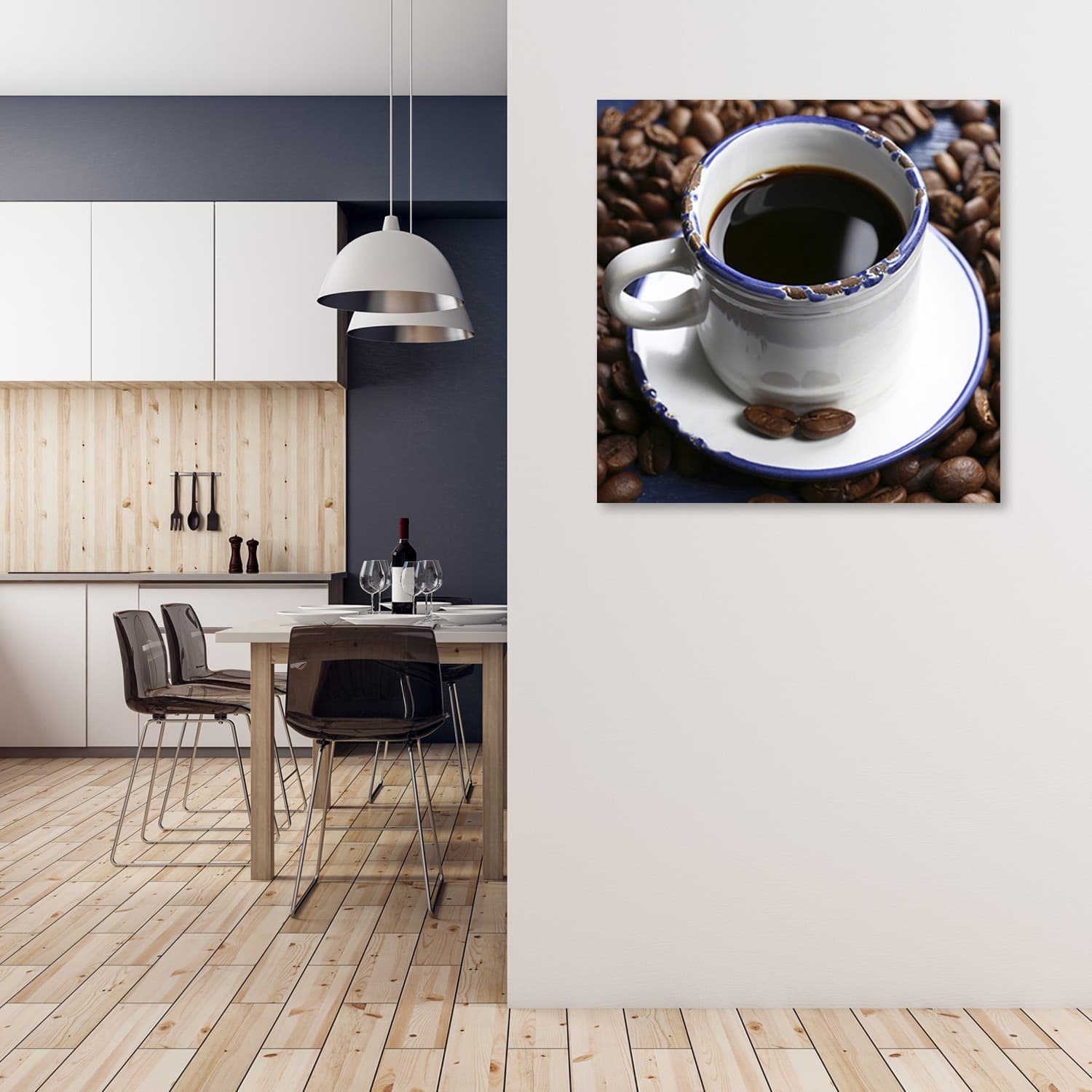 Quadro su tela, Tazza di caffè nero in Poster e stampe Collezione Casa - Trebisacce, commercioVirtuoso.it
