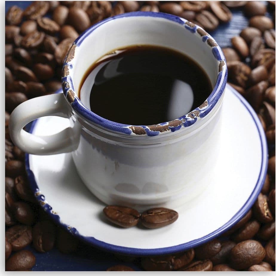 Quadro su tela, Tazza di caffè nero in Poster e stampe Collezione Casa - Trebisacce, commercioVirtuoso.it