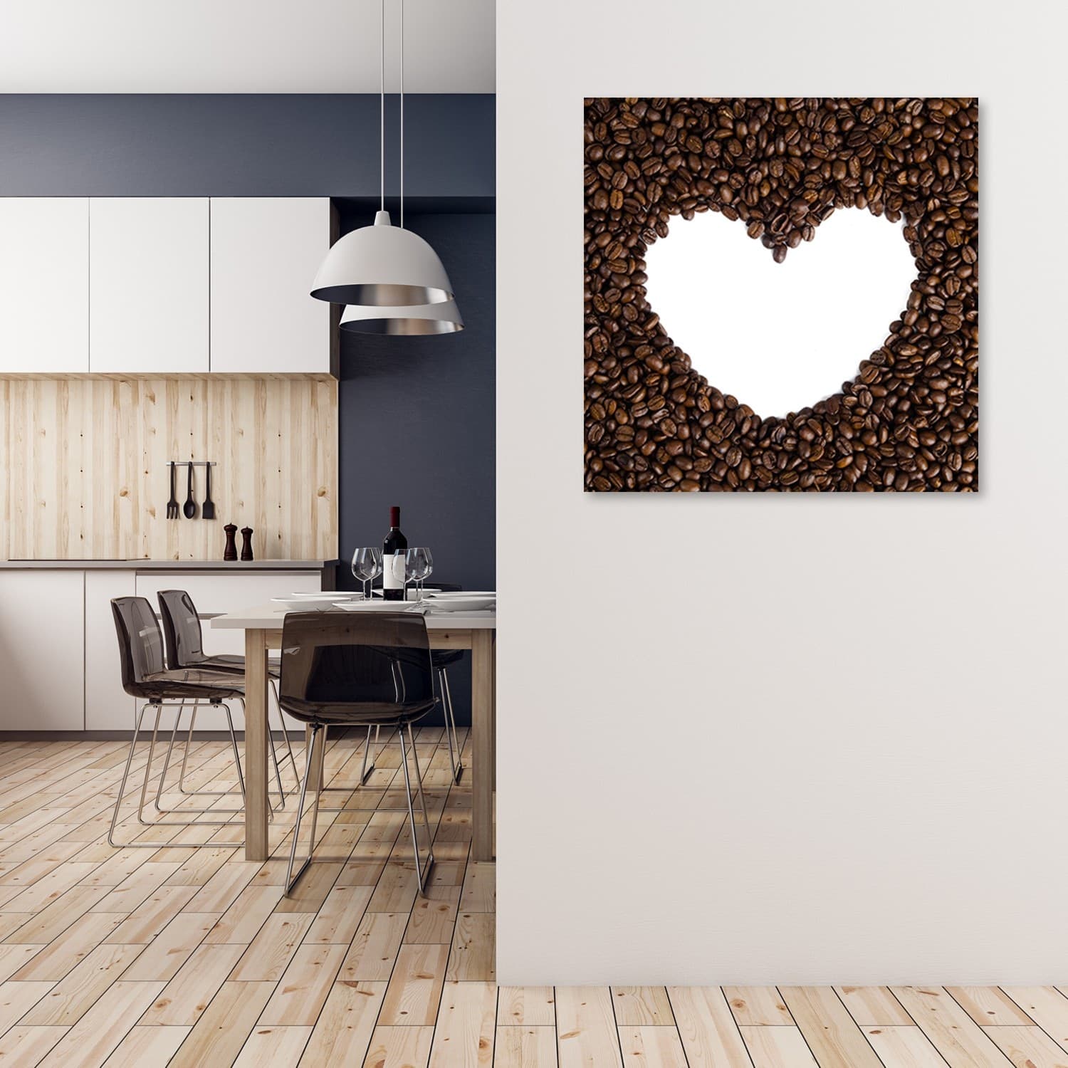 Quadro su tela, Cuore di caffè in Poster e stampe Collezione Casa - Trebisacce, commercioVirtuoso.it