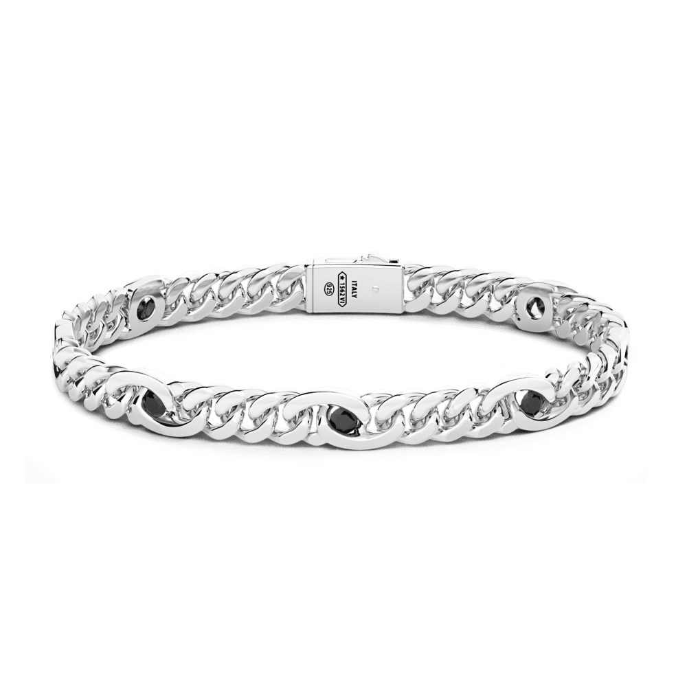 Zancan  Bracciale solo maglia in argento con pietre naturali. in Bracciali Alba Gioielli - Casoria, commercioVirtuoso.it
