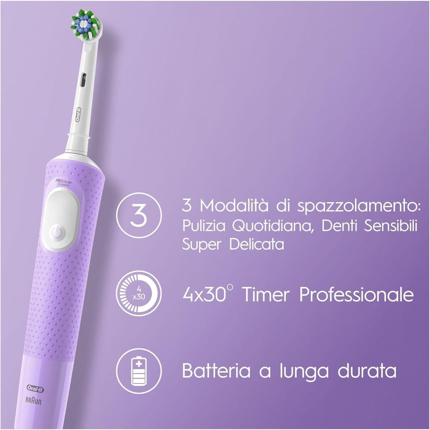 SPAZZOLINO ELETTRICO ORAL-B VITALITY PRO VIOLA in Spazzolini a tecnologia sonica Ecoprice.it - Avellino, commercioVirtuoso.it