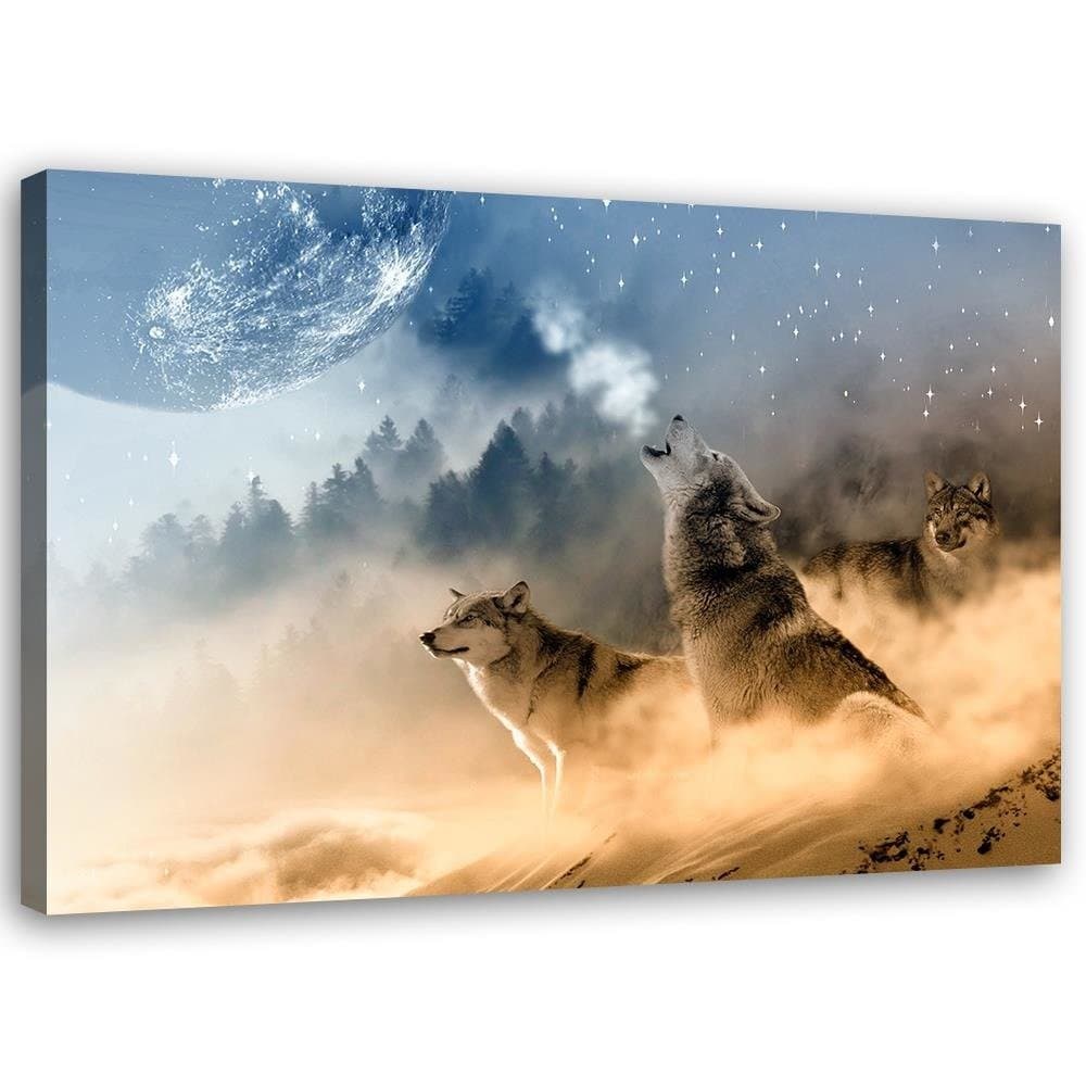 Quadro su tela, Lupo nella nebbia foresta natura in Poster e stampe Collezione Casa - Trebisacce, commercioVirtuoso.it