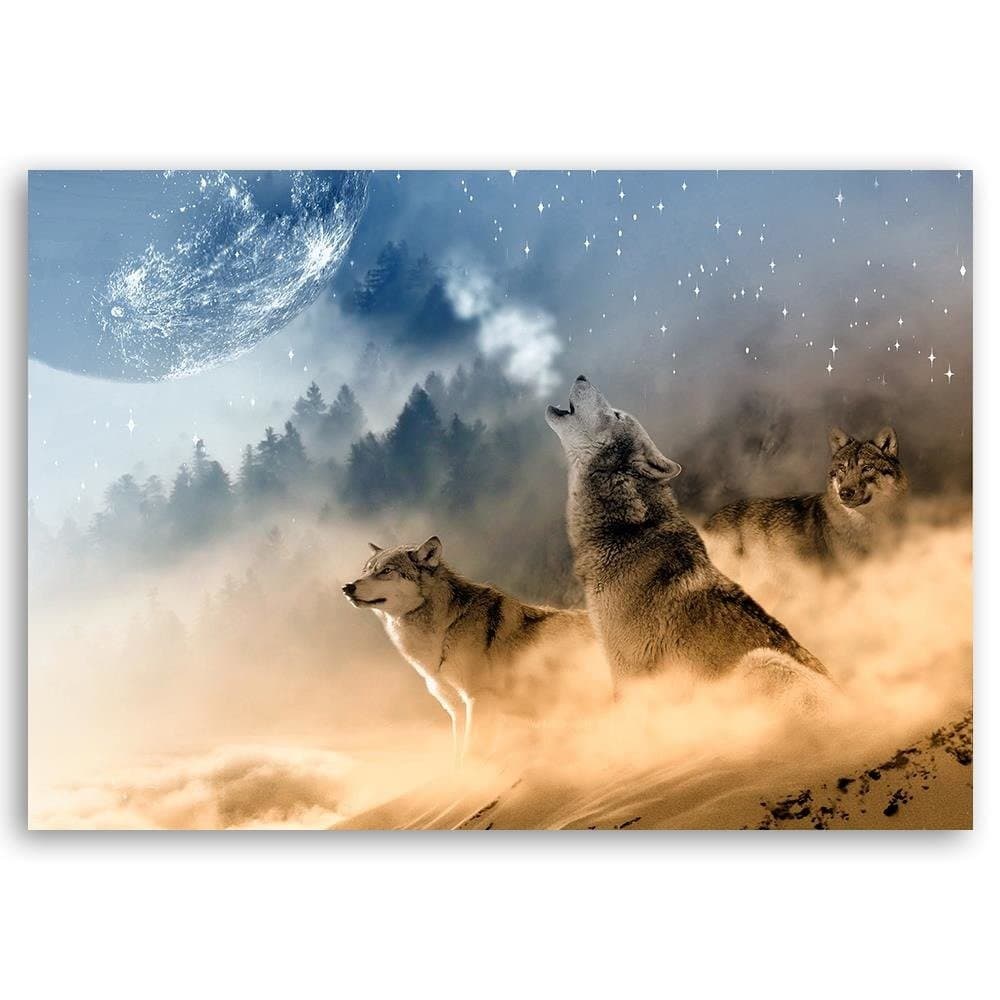Quadro su tela, Lupo nella nebbia foresta natura in Poster e stampe Collezione Casa - Trebisacce, commercioVirtuoso.it