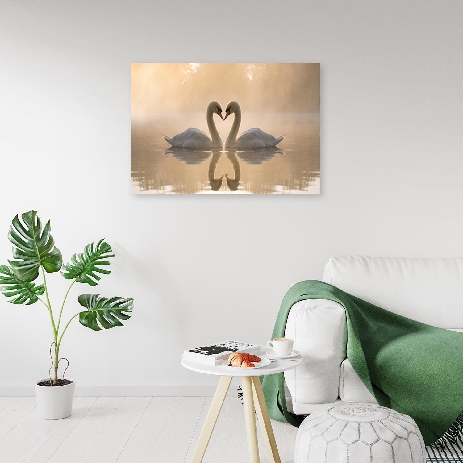 Quadro su tela, Cigni in amore nel mare in Poster e stampe Collezione Casa - Trebisacce, commercioVirtuoso.it