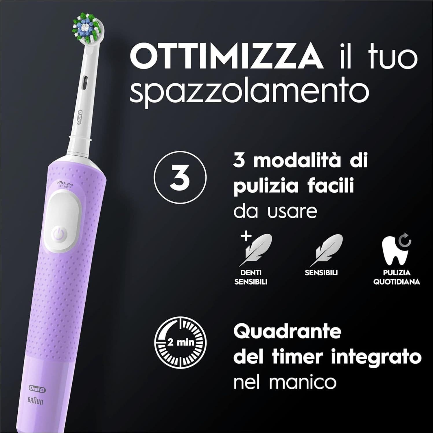 SPAZZOLINO ELETTRICO ORAL-B VITALITY PRO VIOLA in Spazzolini a tecnologia sonica Ecoprice.it - Avellino, commercioVirtuoso.it