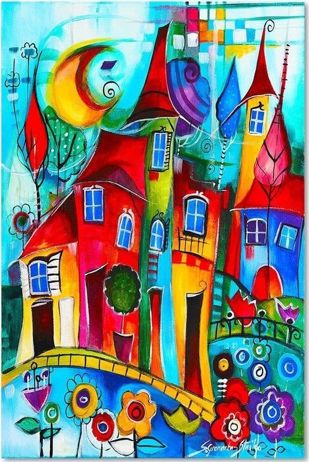 Quadro su tela, Case colorate in Poster e stampe Collezione Casa - Trebisacce, commercioVirtuoso.it