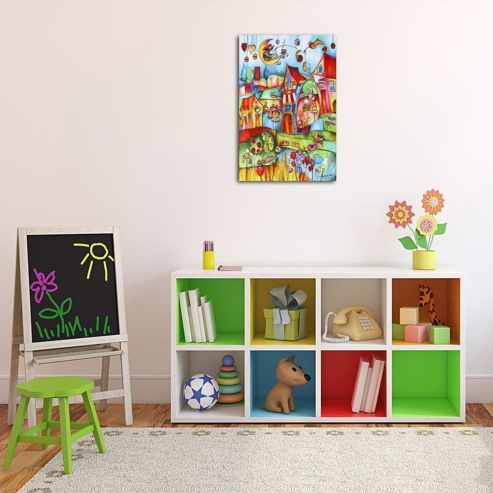 Quadro su tela, Moderna città colorata in Poster e stampe Collezione Casa - Trebisacce, commercioVirtuoso.it