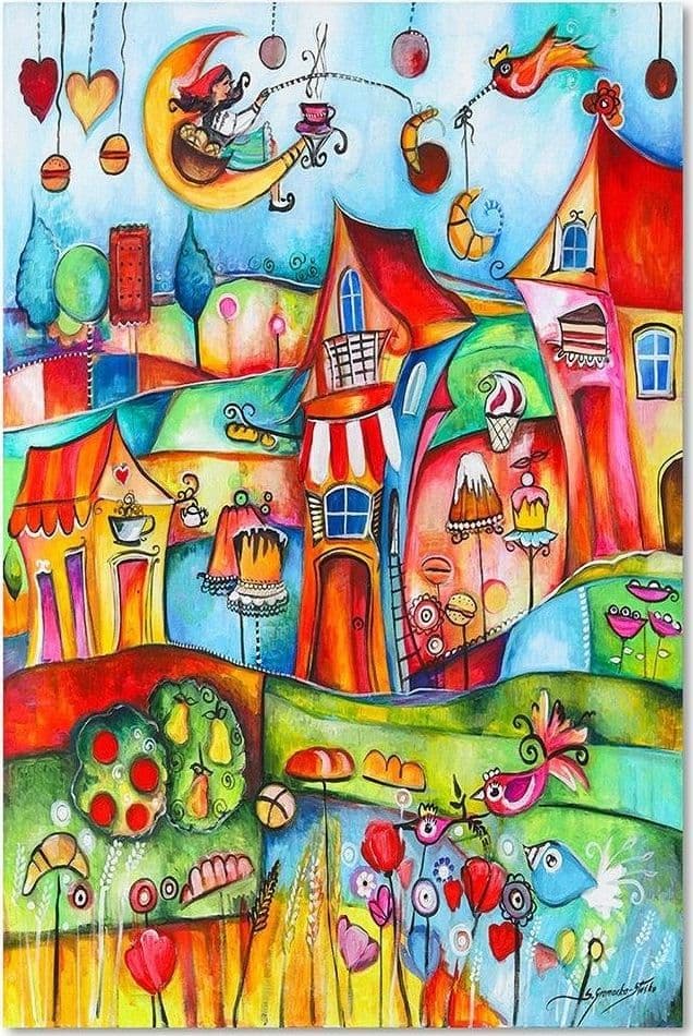 Quadro su tela, Moderna città colorata in Poster e stampe Collezione Casa - Trebisacce, commercioVirtuoso.it