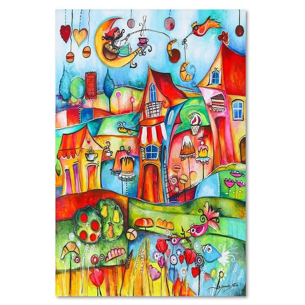 Quadro su tela, Moderna città colorata in Poster e stampe Collezione Casa - Trebisacce, commercioVirtuoso.it