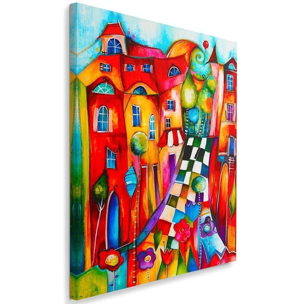 Quadro su tela, Astratto città colorata in Poster e stampe Collezione Casa - Trebisacce, commercioVirtuoso.it
