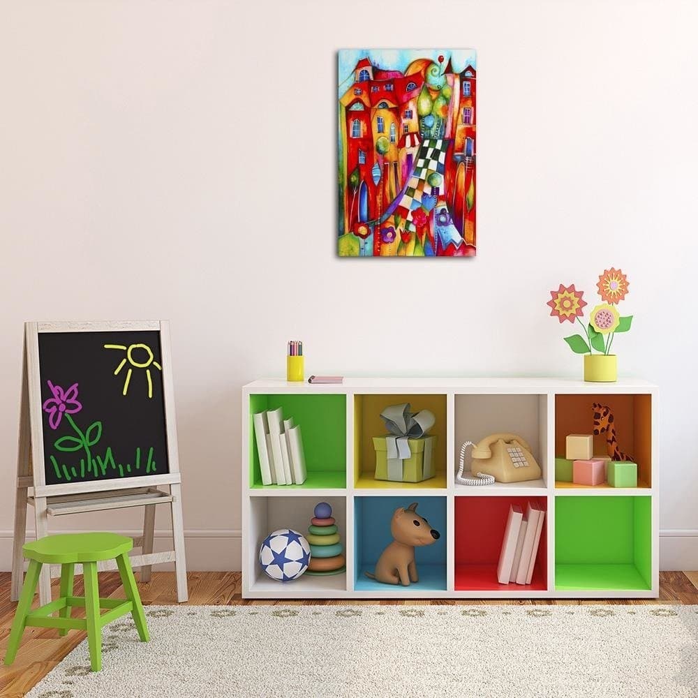 Quadro su tela, Astratto città colorata in Poster e stampe Collezione Casa - Trebisacce, commercioVirtuoso.it