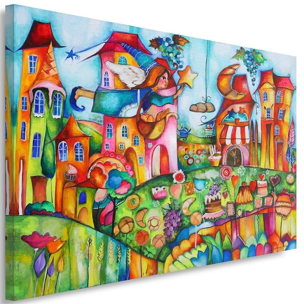 Quadro su tela, Città colorata in Poster e stampe Collezione Casa - Trebisacce, commercioVirtuoso.it