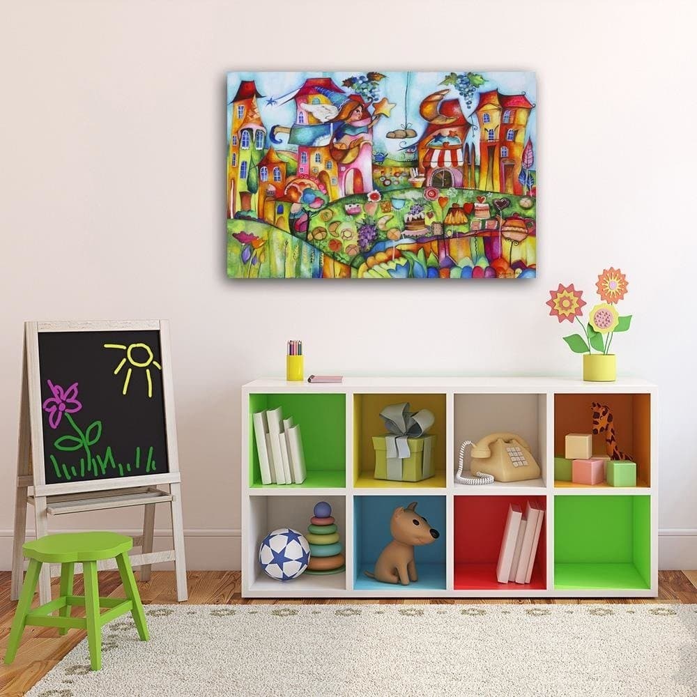 Quadro su tela, Città colorata in Poster e stampe Collezione Casa - Trebisacce, commercioVirtuoso.it
