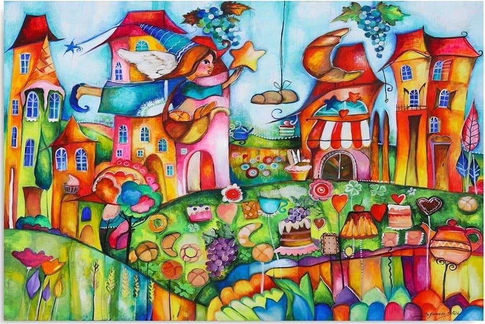Quadro su tela, Città colorata in Poster e stampe Collezione Casa - Trebisacce, commercioVirtuoso.it