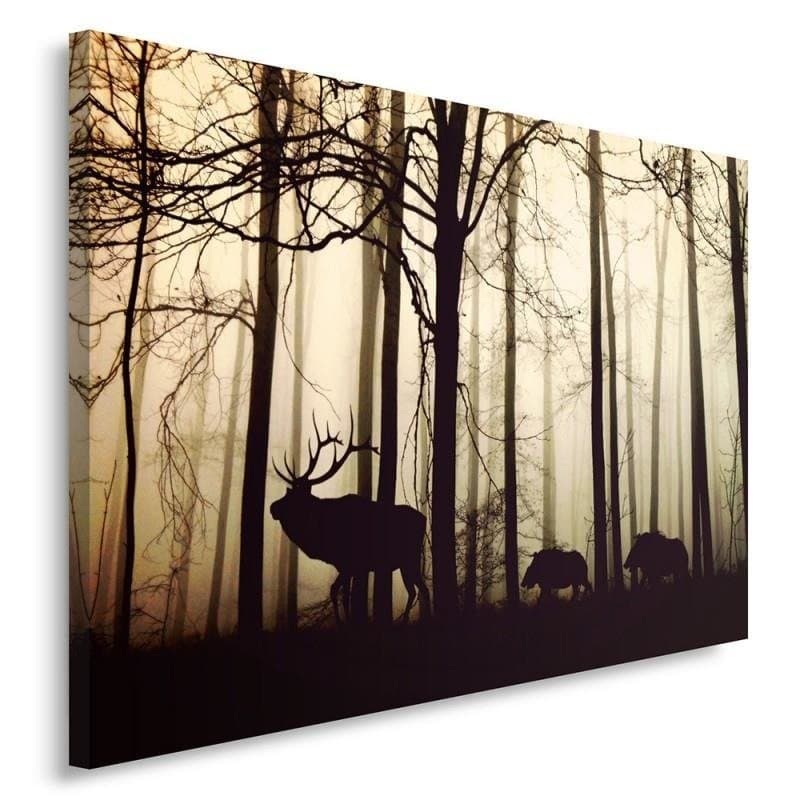 Quadro su tela, Cervi nella foresta Nebbia Marrone in Poster e stampe Collezione Casa - Trebisacce, commercioVirtuoso.it