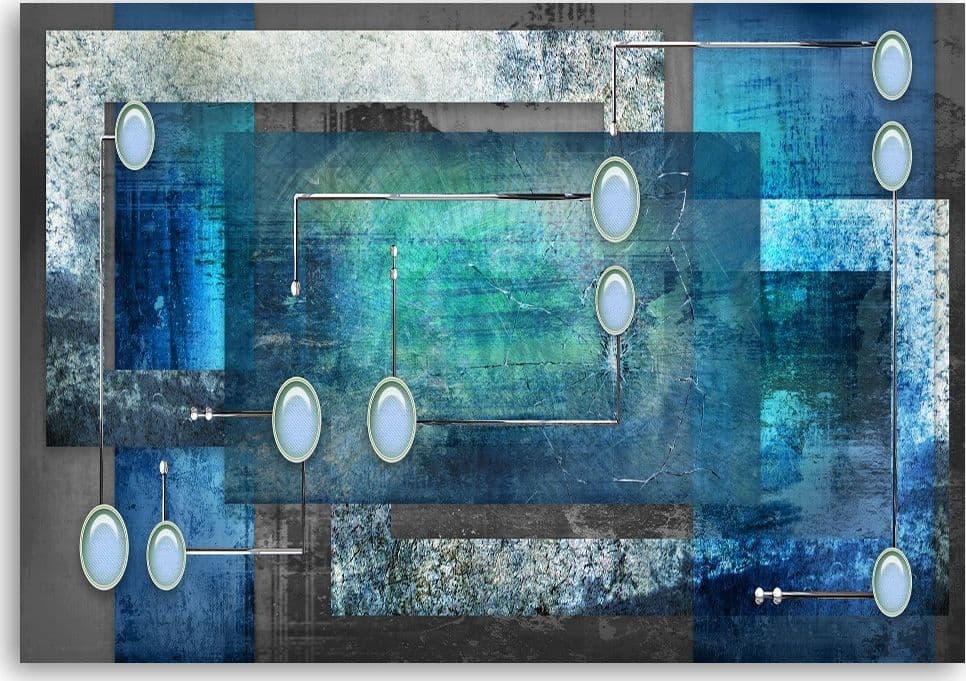 Quadro su tela, Astratto blu turchese in Poster e stampe Collezione Casa - Trebisacce, commercioVirtuoso.it