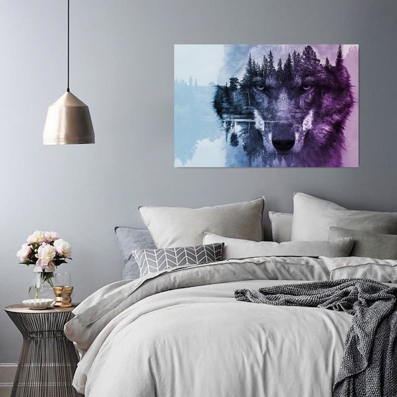 Quadro su tela, Foresta Lupo Animali Natura in Poster e stampe Collezione Casa - Trebisacce, commercioVirtuoso.it