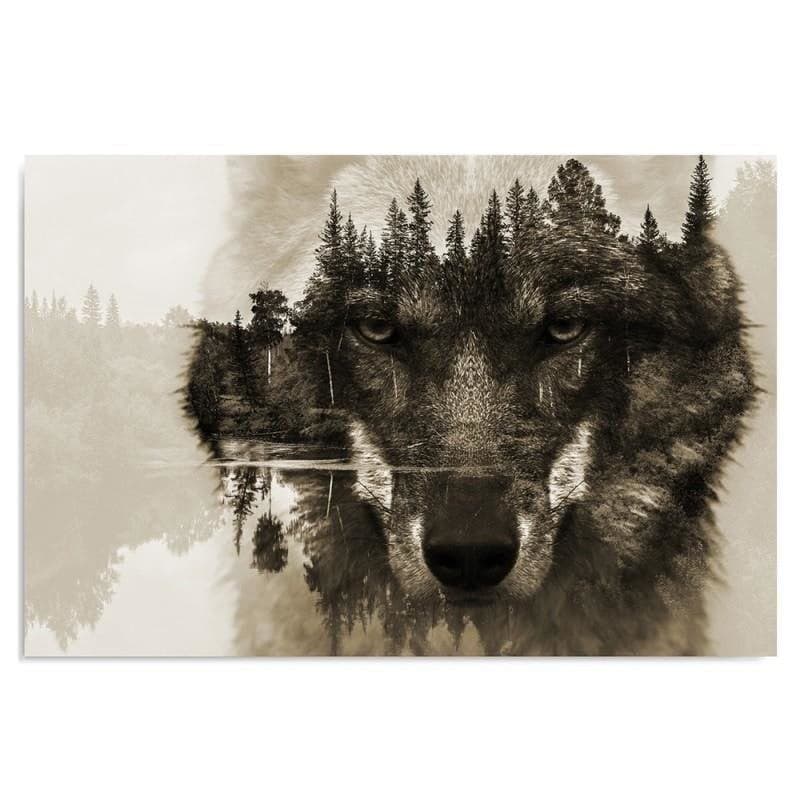 Quadro su tela, Lupo Foresta Animali Natura in Poster e stampe Collezione Casa - Trebisacce, commercioVirtuoso.it