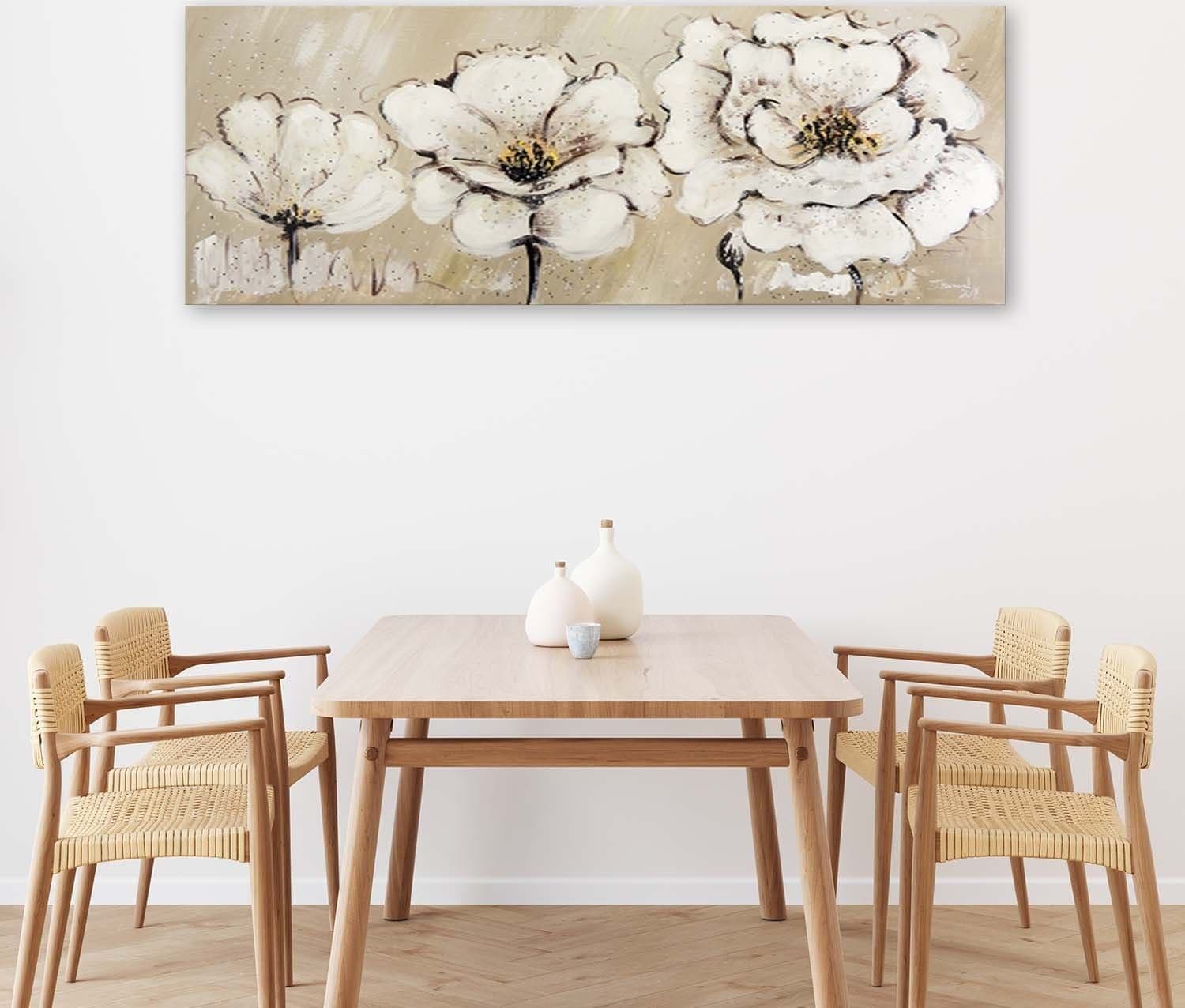 Quadro su tela, Fiori beige dipinti in Poster e stampe Collezione Casa - Trebisacce, commercioVirtuoso.it