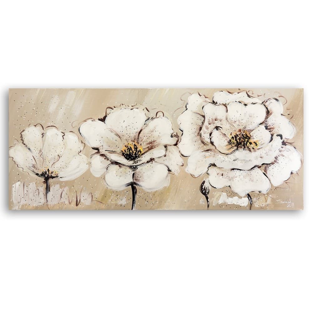 Quadro su tela, Fiori beige dipinti in Poster e stampe Collezione Casa - Trebisacce, commercioVirtuoso.it